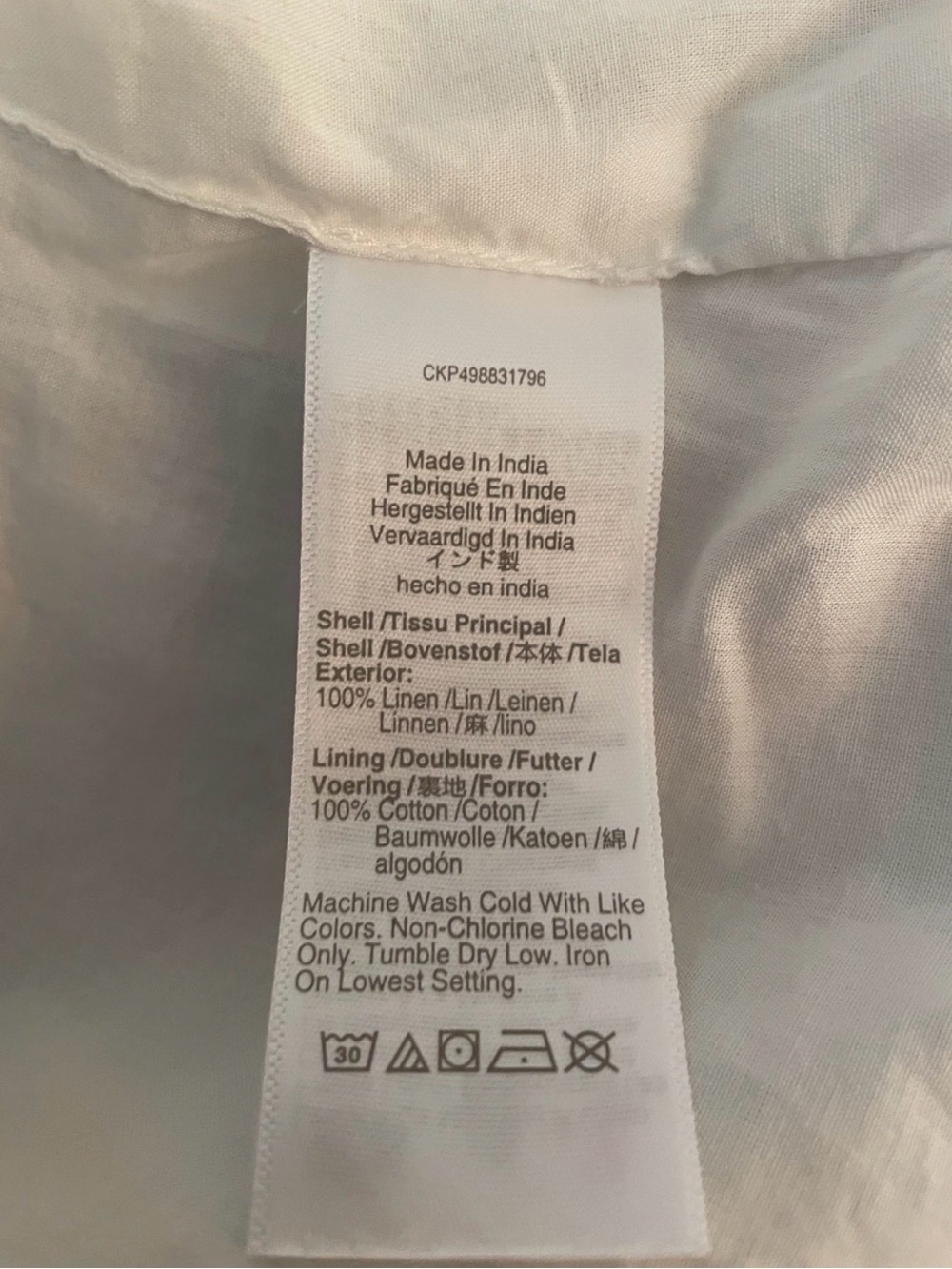 Madewell 100% Linen Scoopneck Cutaway Vest in Salt Color EUC Size 10 Wh - Picture 12 of 16